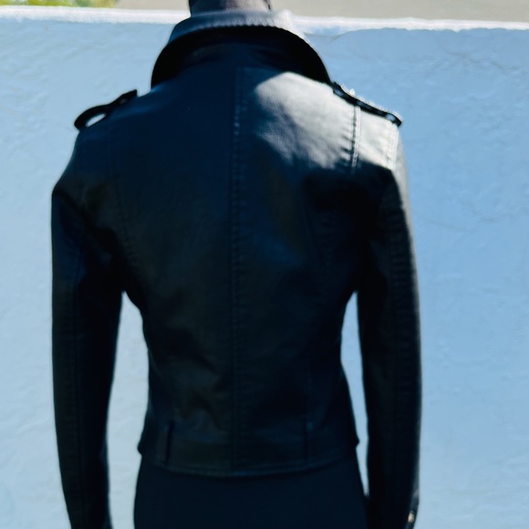 NEW "Let it Ride"Black MOTO Faux Leather Jacket is NWT - Picture 3 of 9